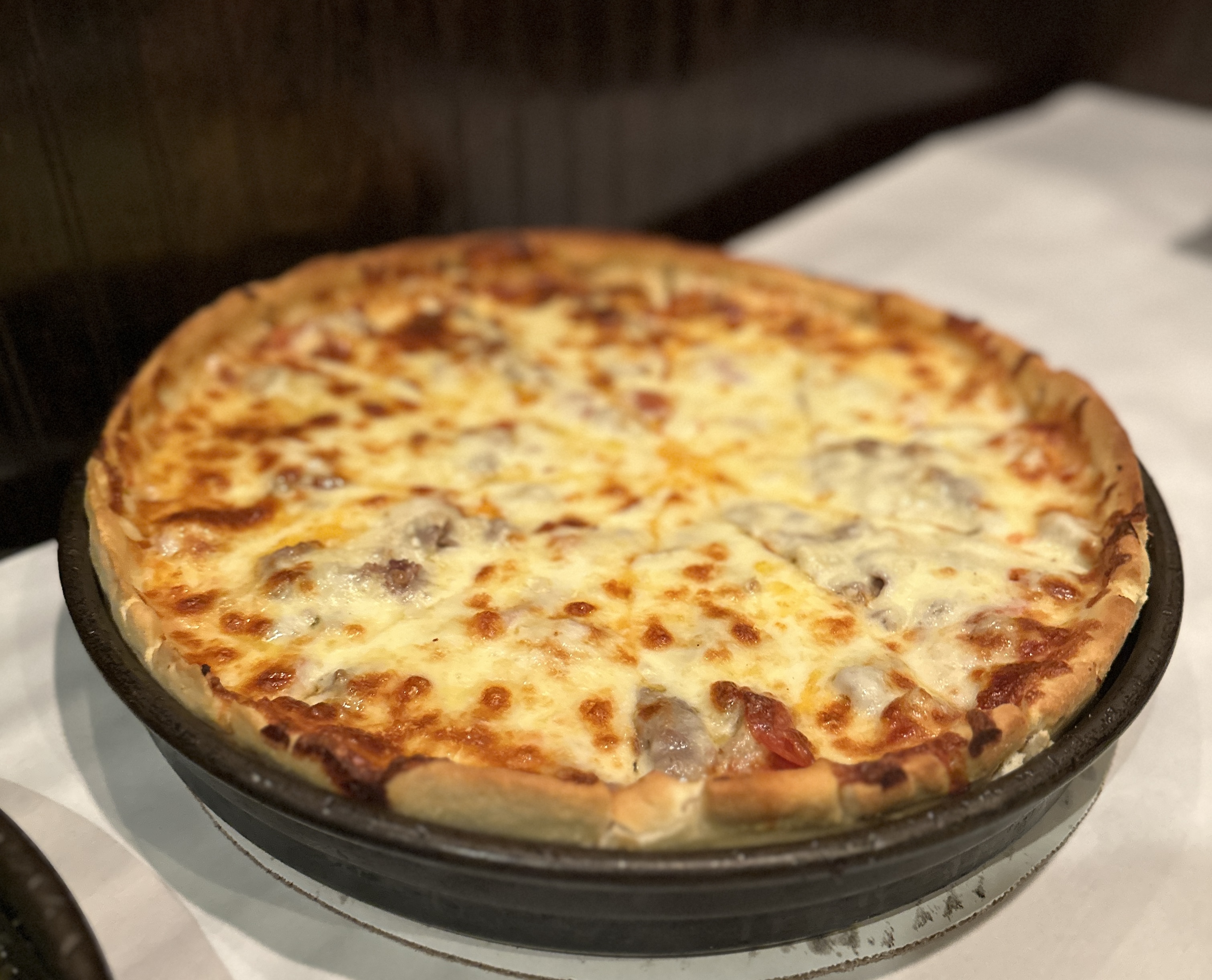 Pan pizza at Exchequer